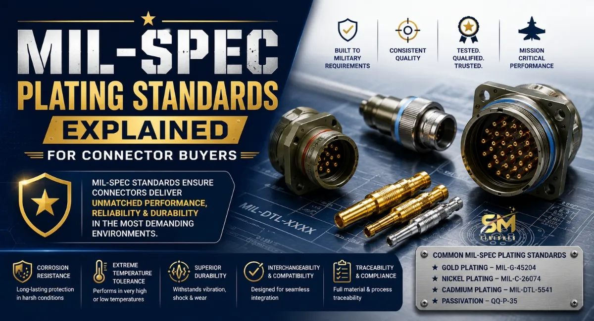 MIL-spec and ASTM plating callouts for hybrid connectors