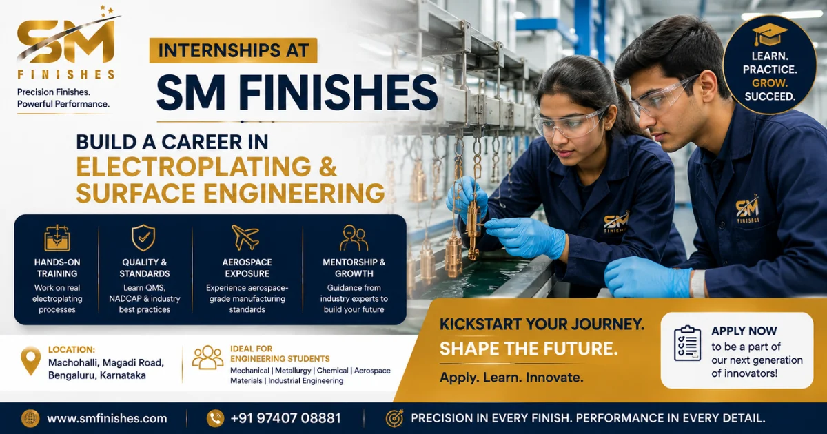 Students and engineers training at SM Finishes electroplating facility in Bangalore